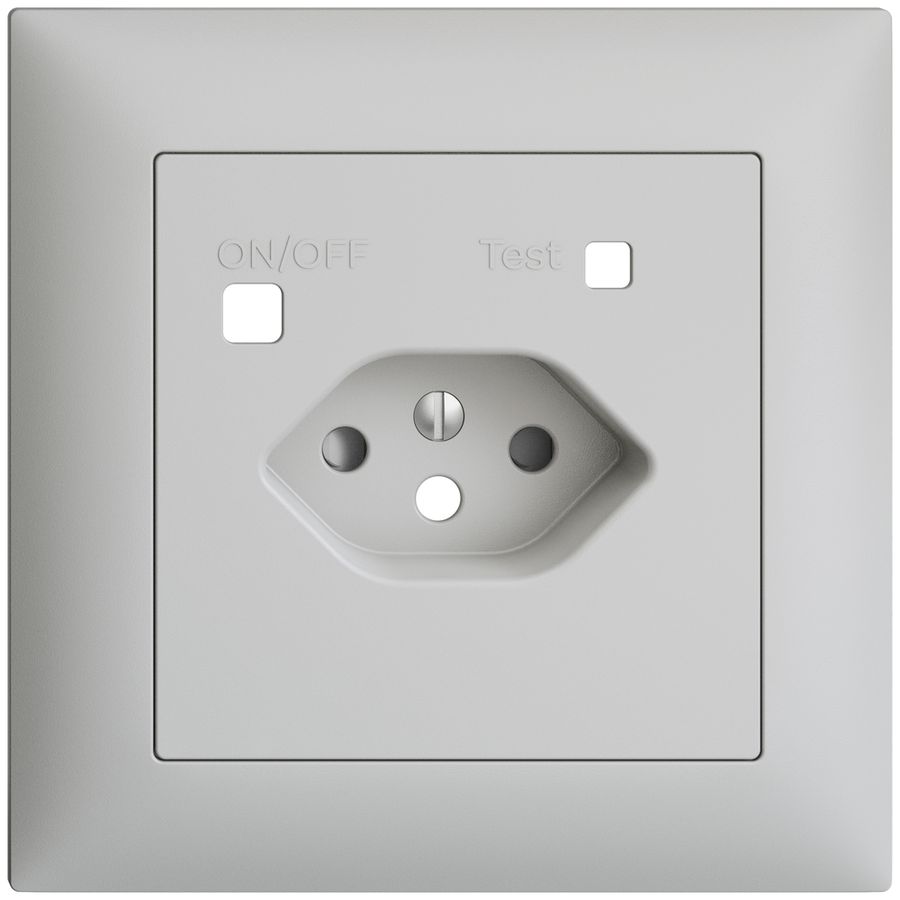 Frontset EDIZIOdue zu FI-Steckdose FMI, T13, shutter, hellgrau