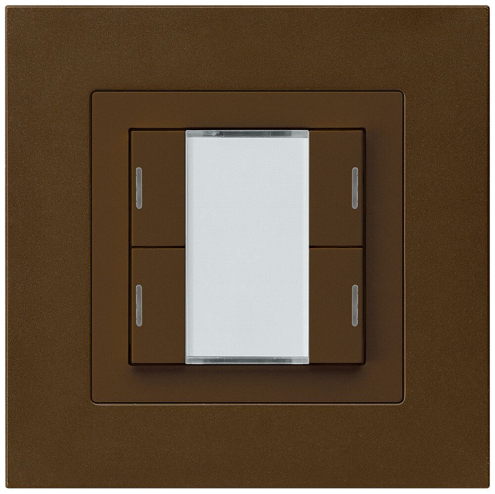 Poussoir ENC kallysto.pro KNX 4×LED RGB s/e-link brun