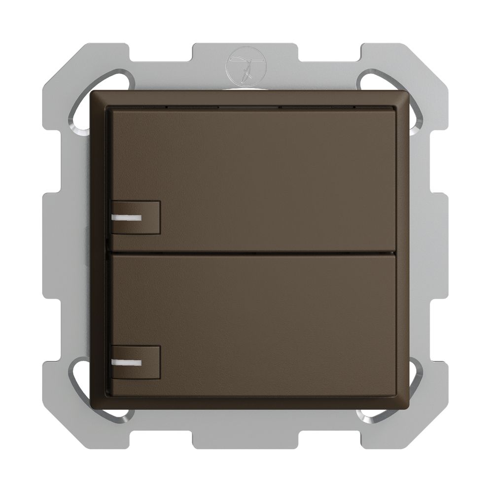 Pulsante INC KNX 2×EDIZIOdue coffee RGB con LED