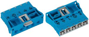 Connettore WAGO WINSTA MIDI con spina Snap-In 5L 2×0.5…4mm² blu