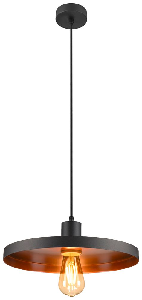 Pendelleuchte SLV LALU PLATE E27 1×7.5W DIM Ø330×90mm schwarz