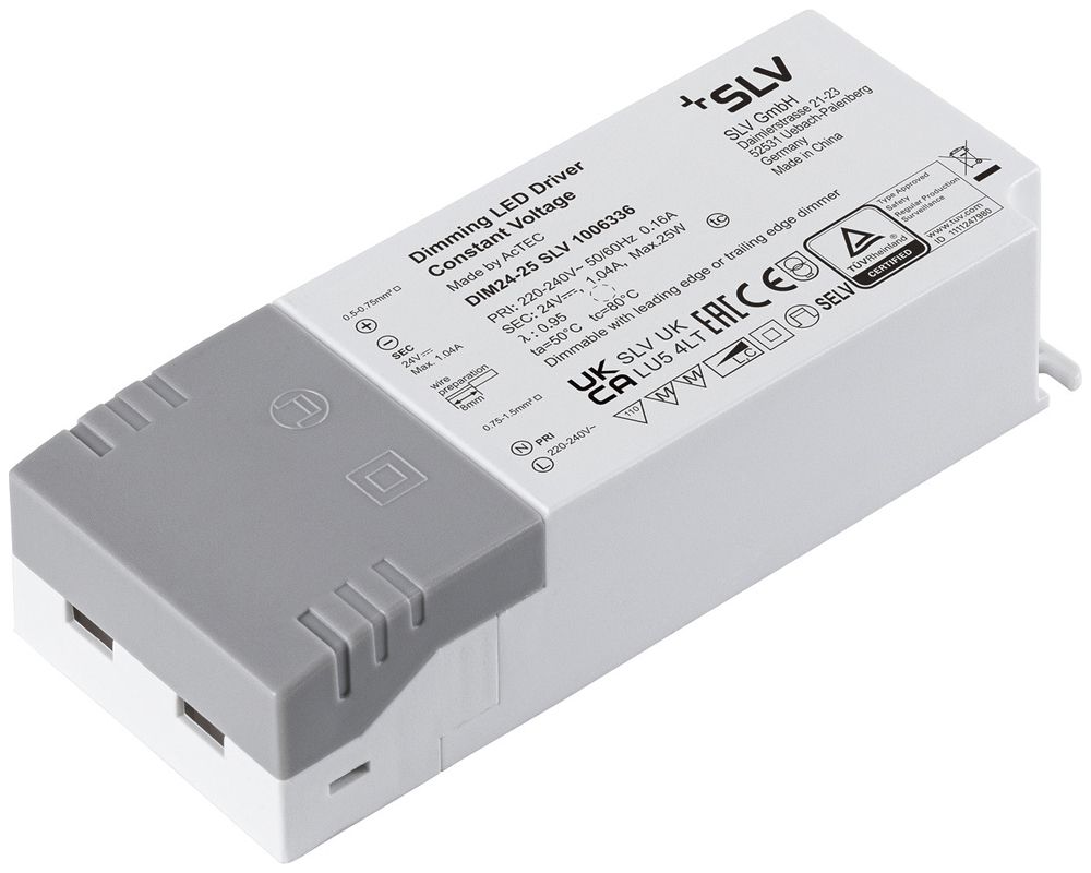 Convertitore LED SLV IP20 25W 24V REG bianco