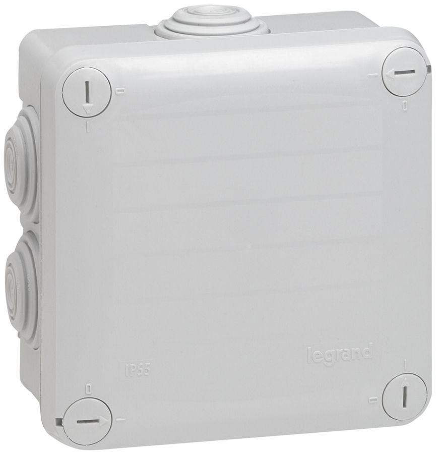 Scatola di derivazione AP PLEXO 105×105mm vuota grigio