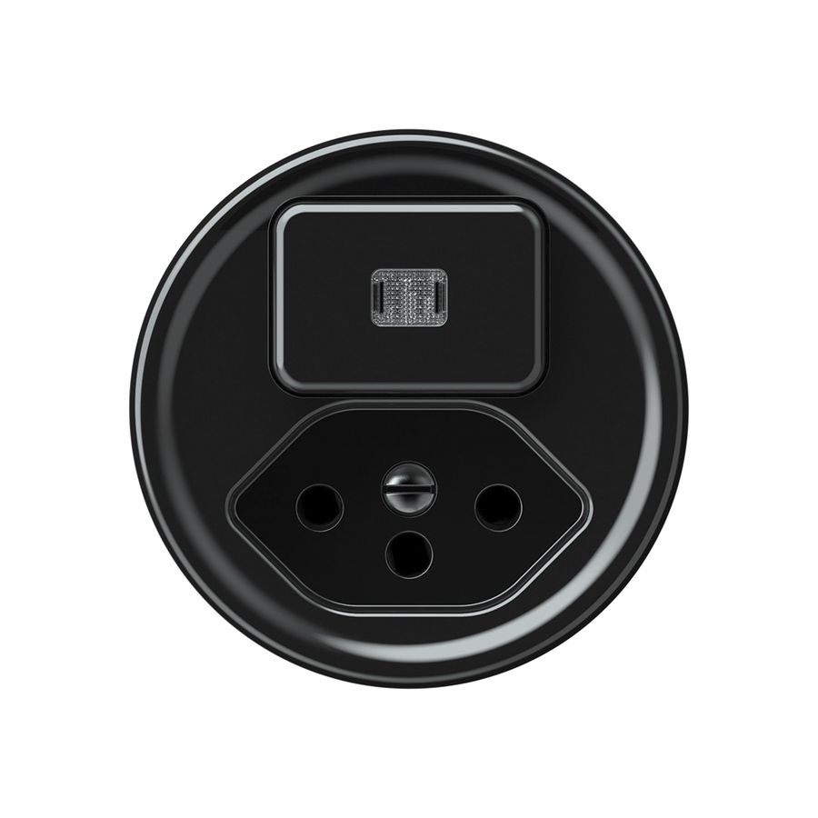 Kombination origin 1×Taste beleuchtet 1CO+T13 1P 0<1 10A 230V 60×60mm schwarz