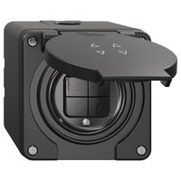 NAP-Storenschalter NEVO, 2-Kanal, Anbauhöhe 65 mm, 87×87 mm, schwarz