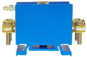 Messertrennklemme Woertz 4…50mm² 160A 660V Schraubanschluss 1×2 T=83mm blau
