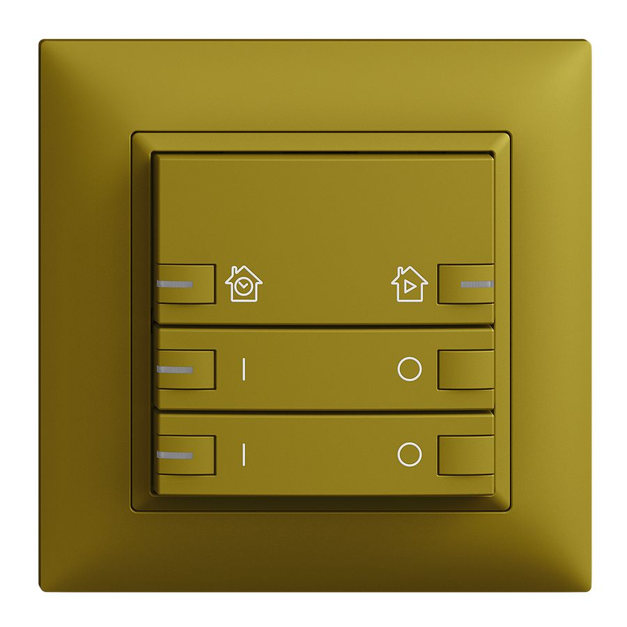 UP-Frontset EDIZIOdue zeptrionAIR ON/OFF 2K mit Bez. mit LED olive