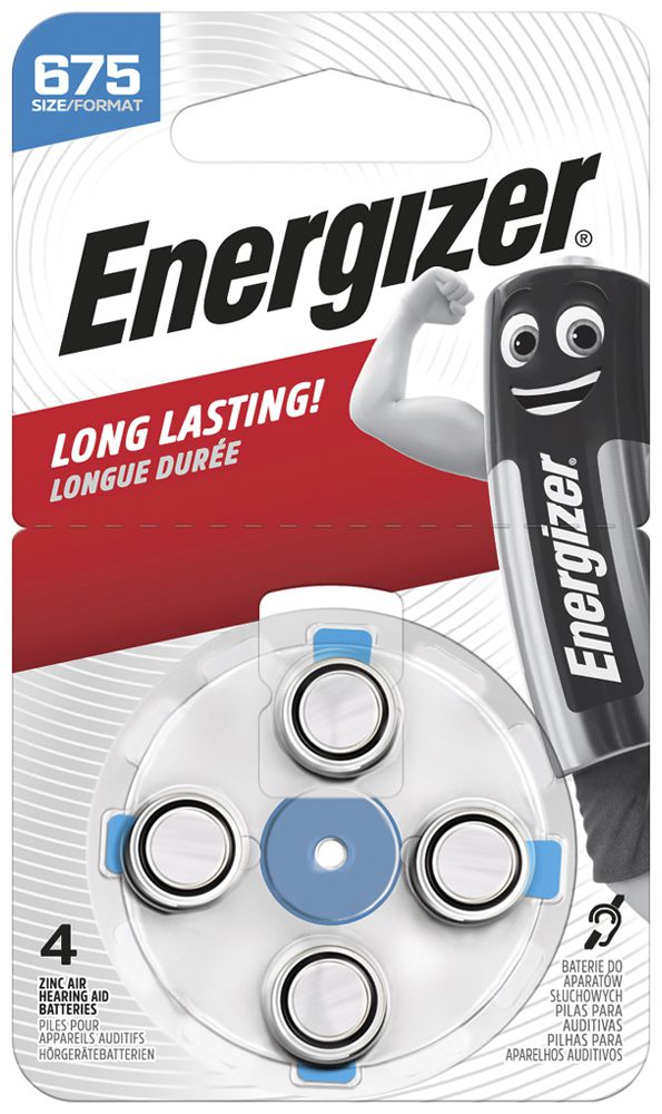 Pila bottone zinco/aria Energizer V675, blister a 4 pezzi