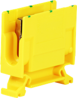 Abzweigklemme Woertz 6…16mm² 76A 750V Schraubanschluss 2×1 TH35 grün/gelb