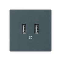 UP-USB-Ladesteckdose Hager kallysto A 240V 2400mA anthrazit