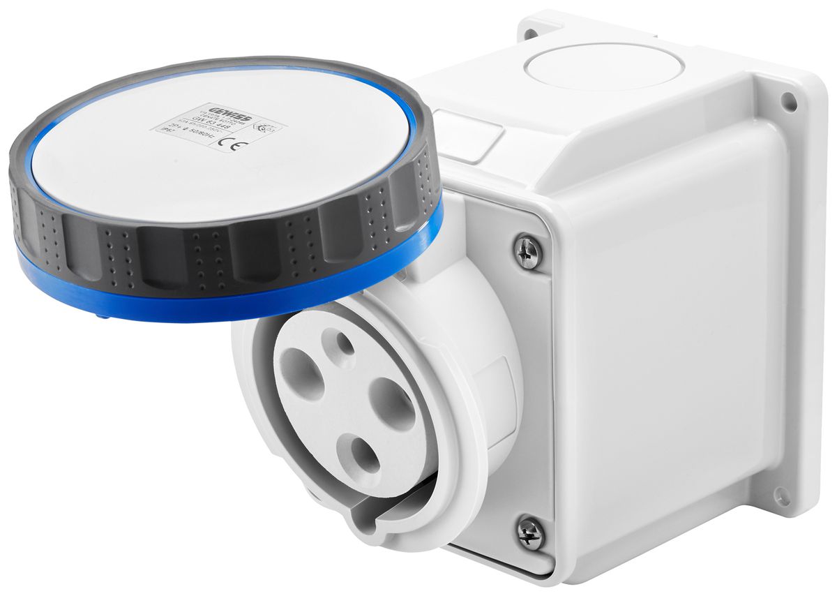 Prise CEE AP Gewiss 309 HP 5P 63A 200…250V bl 9h IP67 à vis