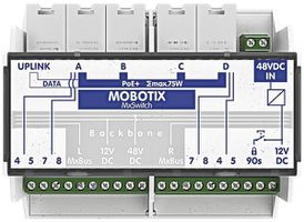 Switch AMD MOBOTIX Mx-SWITCH1, 5-port, 1×uplink+4×100Mbit/s PoE+ max.75W, MxBus