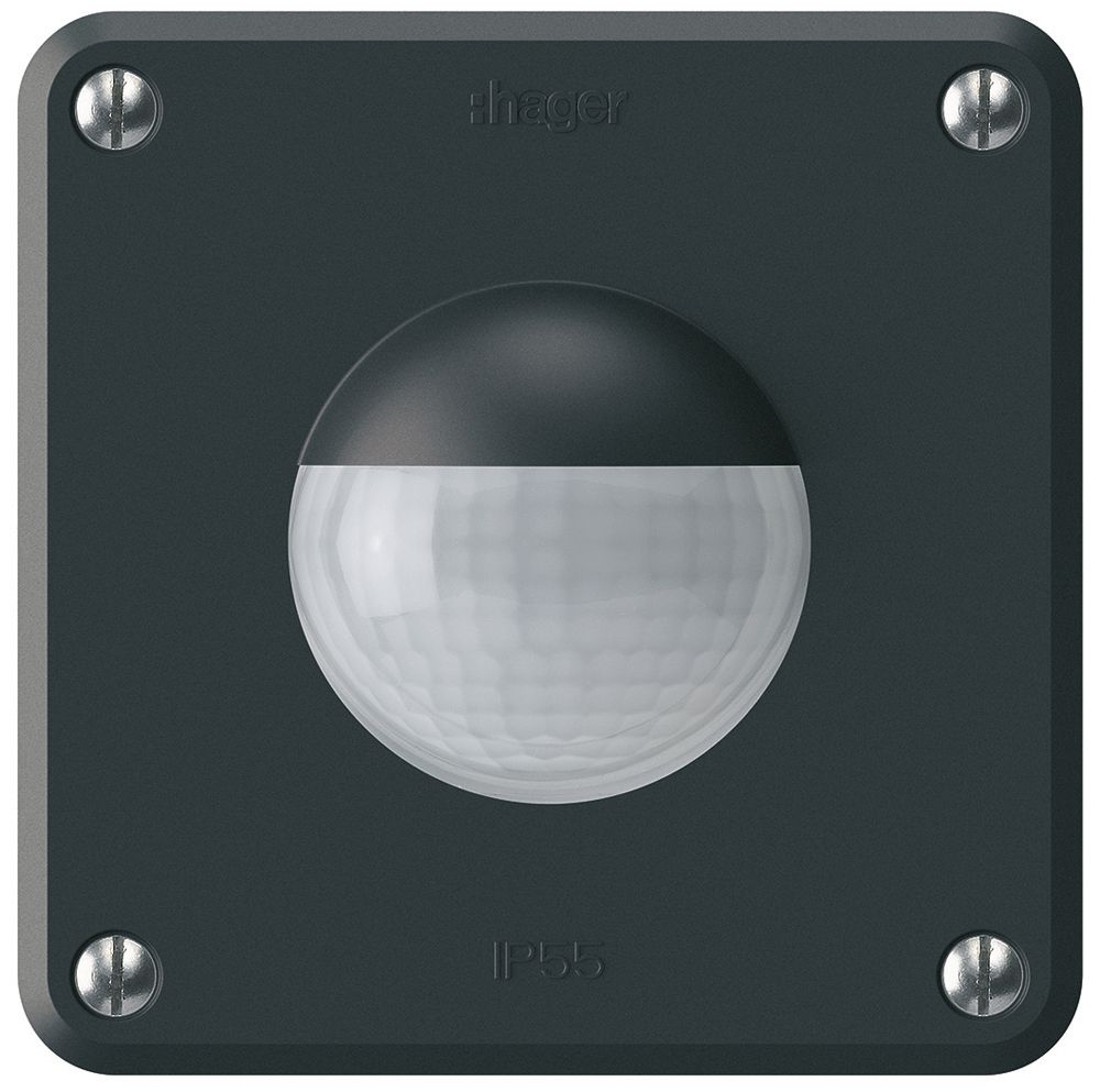 Frontset Hager robusto IP55 Z für Bewegungsmelder schwarz