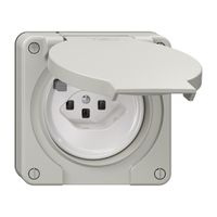 FI-Steckdose NEVO N.CO, 30mA, Typ 23, Anschlussklemmen f.weitere Steckdosen, hgu