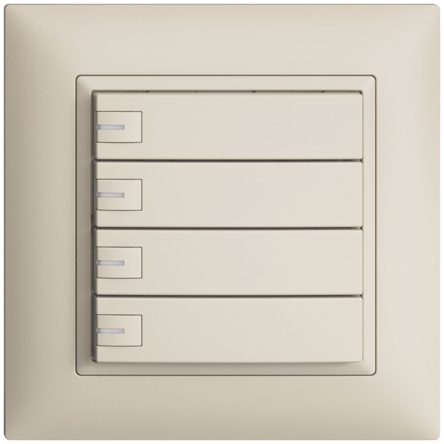 Poussoir ENC KNX 4× EDIZIOdue crema RGB avec LED