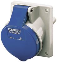 Presa INS CEE 16A 3P 6h 230V blu obliquo Mennekes