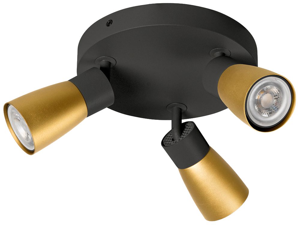 Spot SLV PURI 2.0 Dome CW GU10 3×6W VAR Ø180×113mm noir/or