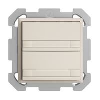 UP-KNX-Taster RGB EDUE, 250mW, o.LED, m.Papiereinlage, 2×Taste, 2×Tastenb. crema