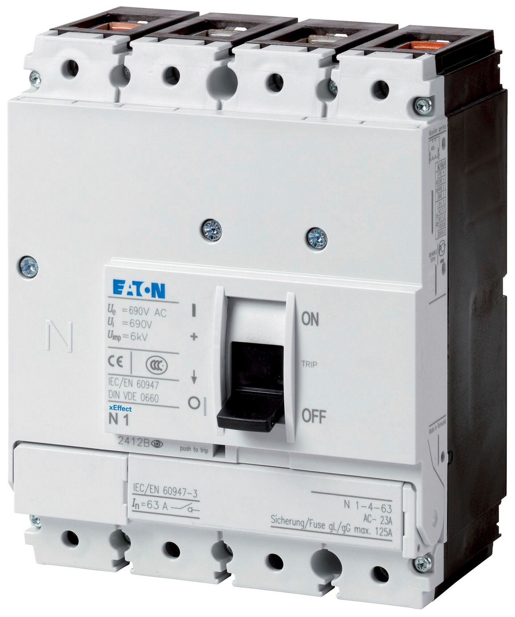 Sectionneur de charge AP Eaton PN1-4-100 4P 100A 690V noir