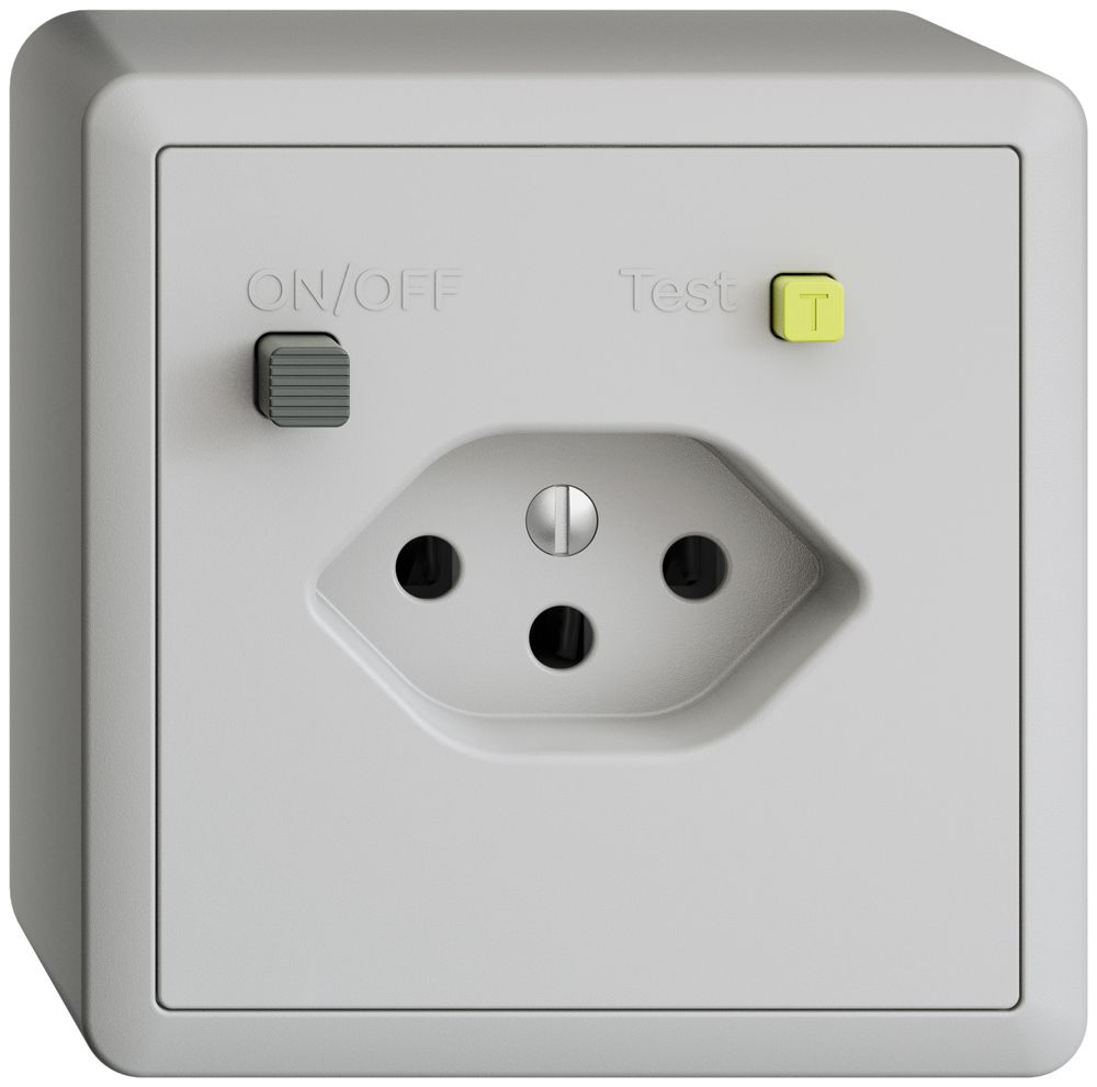 AP-Steckdose EDIZIOdue T13 FI 30mA hellgrau