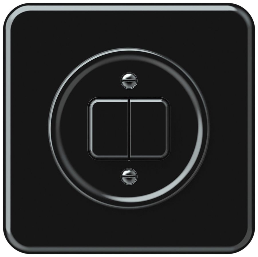 UP-Druckschalter origin Sch 1 (3+3) 92×92mm schwarz