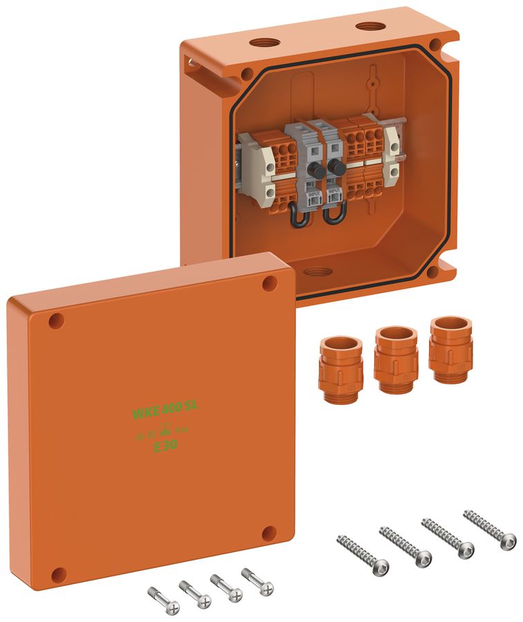 Boîte de dérivation AP Spelsberg WKE 404 SL 8×6² 2FS 200×200mm×110mm IP66 orange
