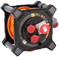 Kabelrolle Schönenberger Stecker:CEE Steckdose:1×CEE16/5 2×T25 25m IP44 schwarz