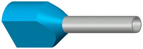 Embout de câble jumelé isolé 2×0.75mm²/10mm bleu