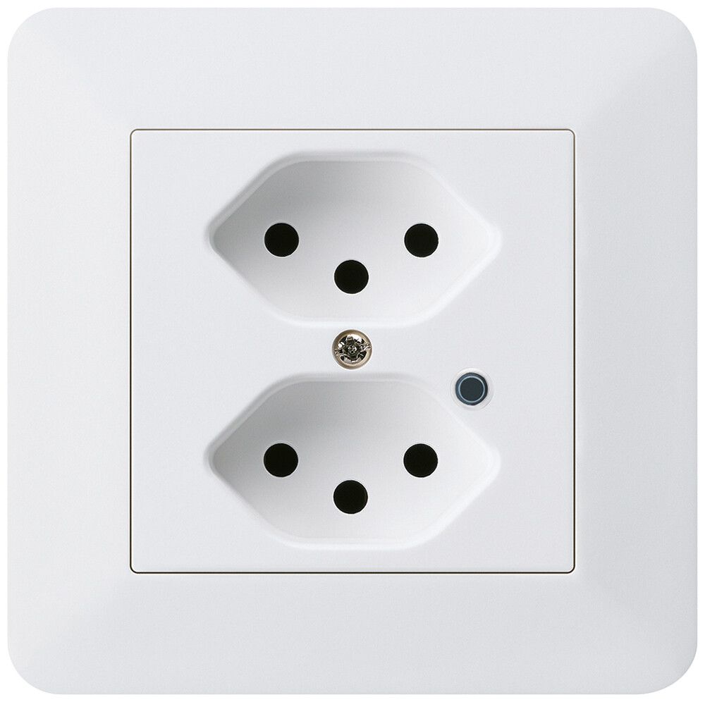 UP-Steckdose Hager kallysto.trend 2×T13 beleuchtet C ultraweiss