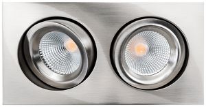 LED-Downlight SG Junistar Lux Square 2×7W 1000lm 927 IP20/IP44 42° DIM 175×95 Si