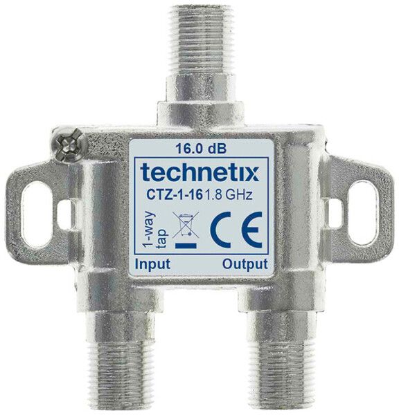 Dérivateur Technetix CTZ-1-16 connecteur F 1×dérivation 16dB 1×sortie 12…1825MHz