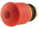 Pilzdrucktaster Eaton M22-PVLT rot Ø38mm hoch IP67/IP69K leuchtend