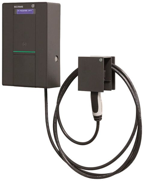 Station de charge murale Scame PRO 22kW 32A 3L Mode 3 1×T2 5m IP55 IK08