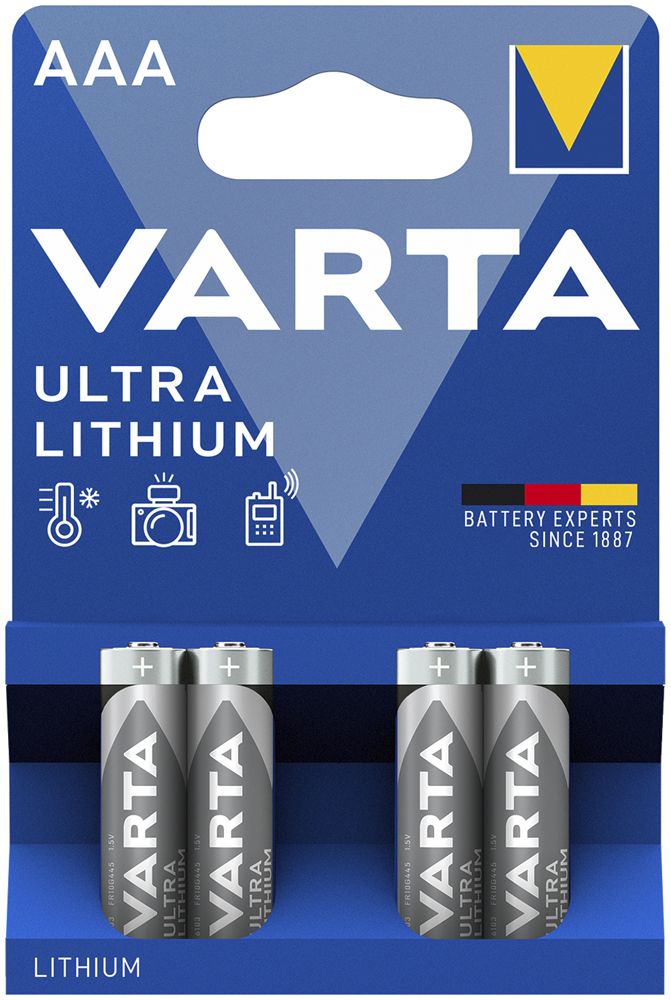 Batterie Lithium VARTA Ultra AAA 1.5V Blister à 4 Stück