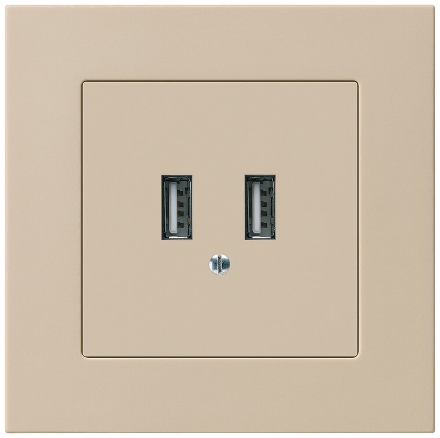 UP-USB-Ladesteckdose Hager kallysto.pro 240V 2400mA beige