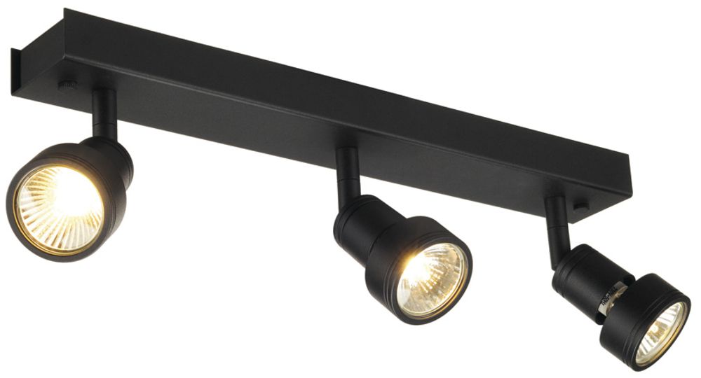 Deckenleuchte SLV PURI, 3×GU10 50W mit Decoring IP20 schwarz