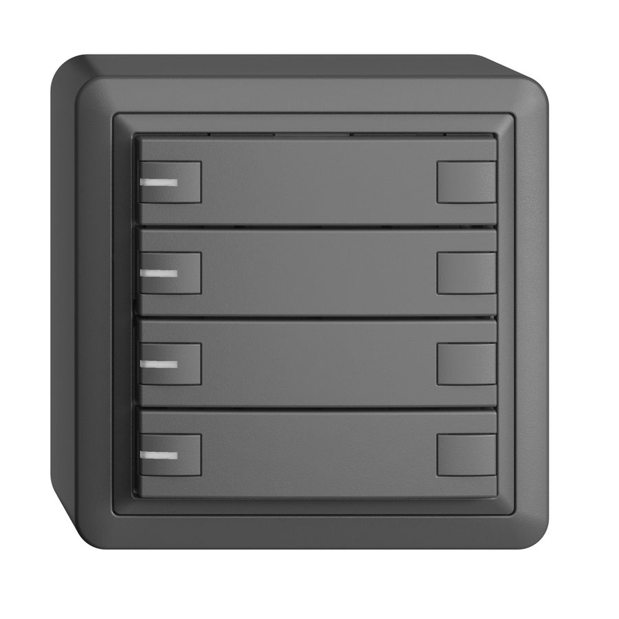 Poussoir KNX RGB AP EDUE, 250mW, a.LED RGB, 4×poussoir, comm.2×touches, grf