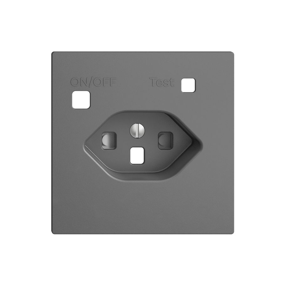 Frontset EDIZIOdue zu FI-Steckdose F, T23, shutter, dunkelgrau