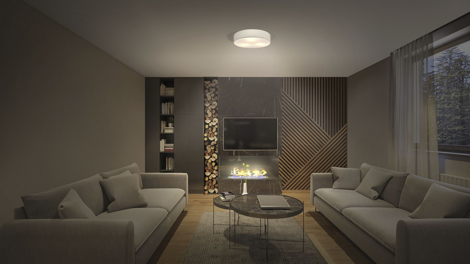 Deckenleuchte LEDVANCE ORBIS PARIS E27 2×0…25W 400mm beige