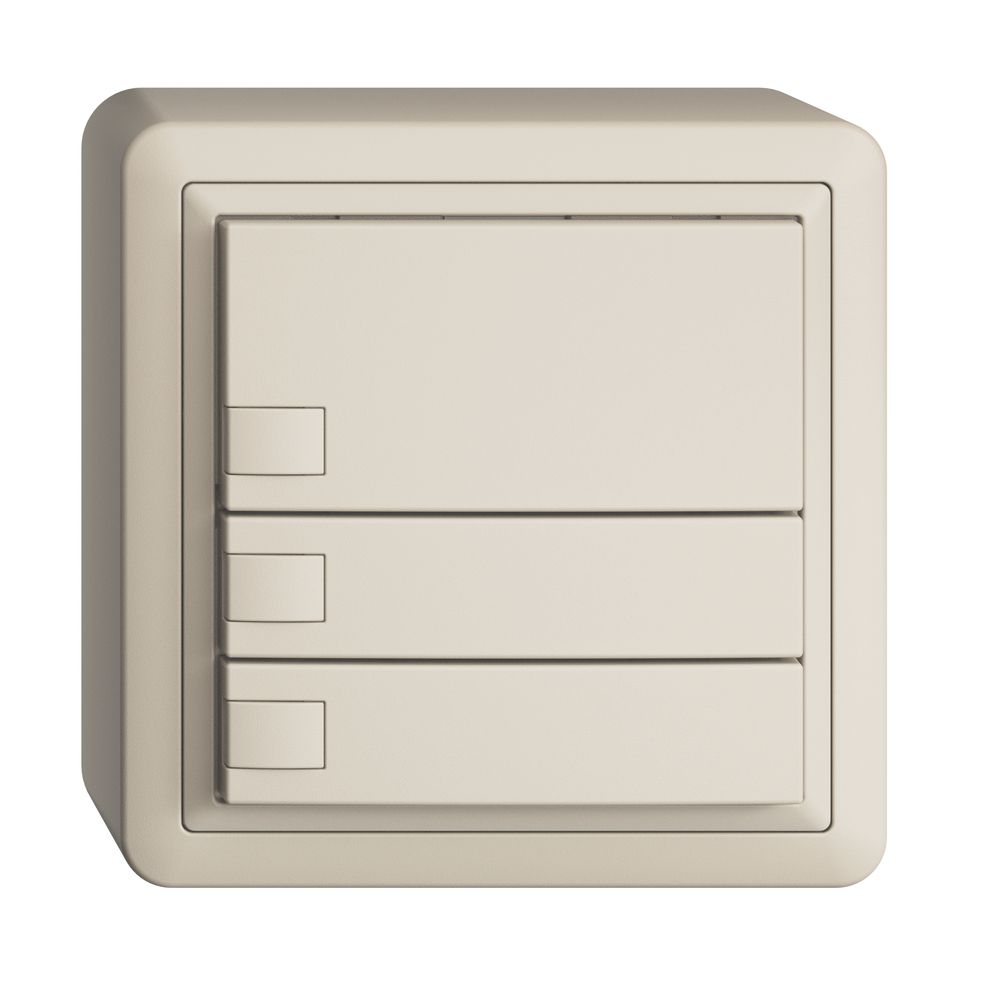 Poussoir KNX RGB AP EDUE, 250mW, s.LED, 3×poussoir, comm.1×touche, crema