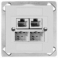 EB-Dose 2×TT,2×RJ45/u NT 2ab EDIZIOdue ITplus ITM weiss