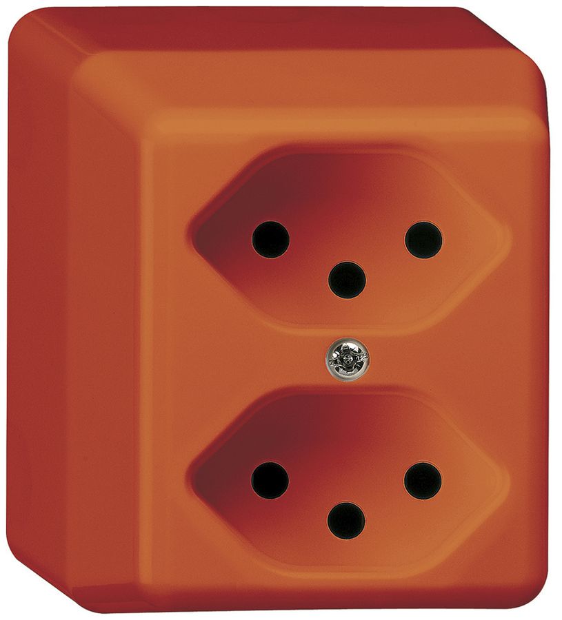 AP-Steckdose basico 2×Typ 13 orange