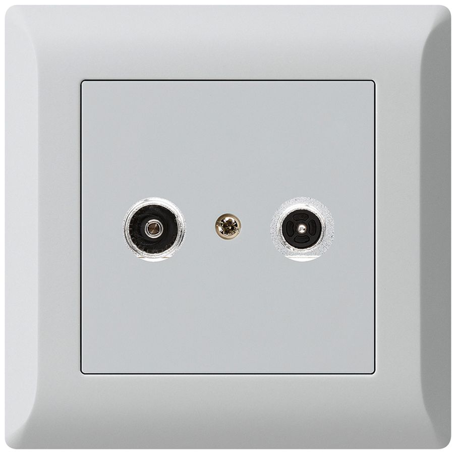 Prise antenne ENC kallysto.line R/TV 10.5dB 2GHz gris clair