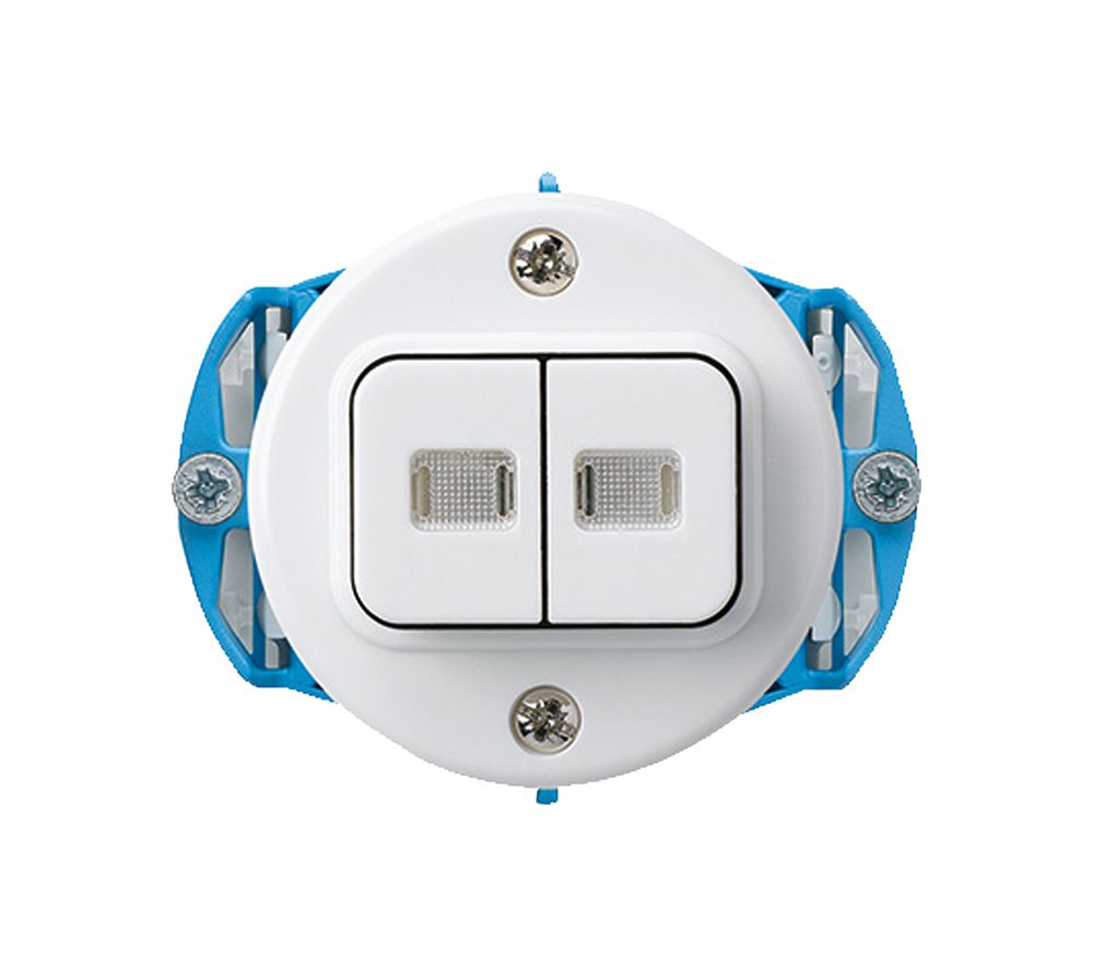 Insert pour interrupteur poussoir lum. ENC basico 1/3+3/1L blanc