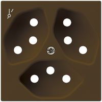 Frontplatte kallysto 3×T13/1 60×60 braun für Steckdose 3×T13/1