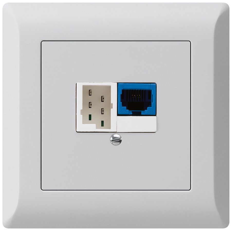 Boîte ENC DSL kallysto.line 1×RJ45/1×T+T gris clair