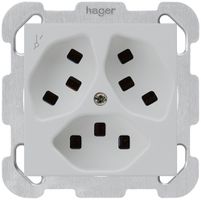 Presa INC Hager kallysto 3×T23 1×S B grigio chiaro