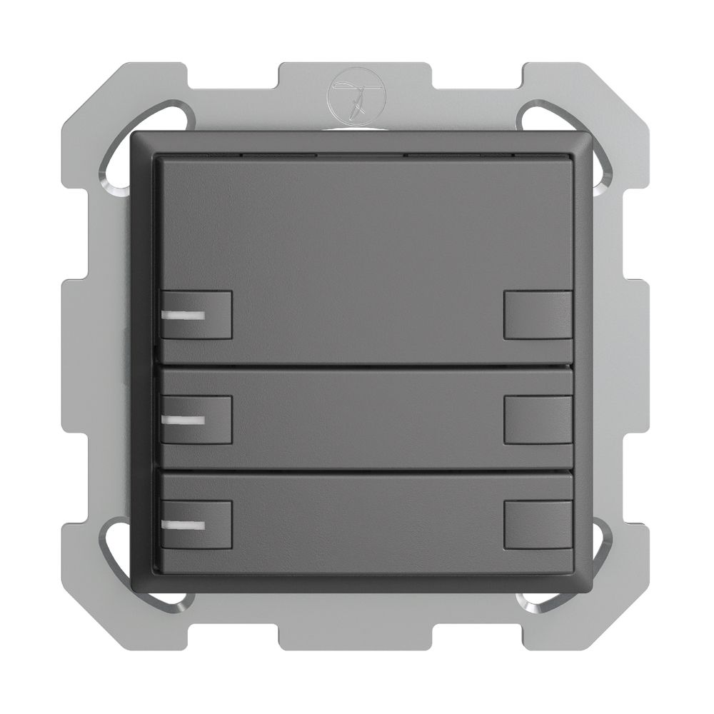 UP-KNX-Taster RGB EDUE, 250mW, m.RGB-LED, 3×Taste, 2×Tastenb., dgu