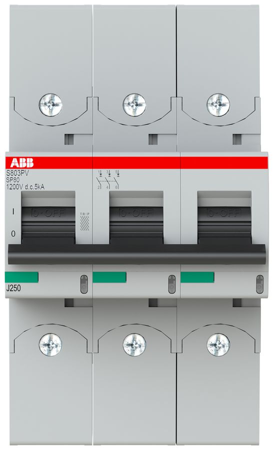 Leitungsschutzschalter ABB S803PV-SP80 3P 1200VDC 80A 5kA 4.5TE