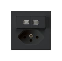 Combinazione luminosa INC 2×A-R/1P+T13 nero kallysto 2 lenti